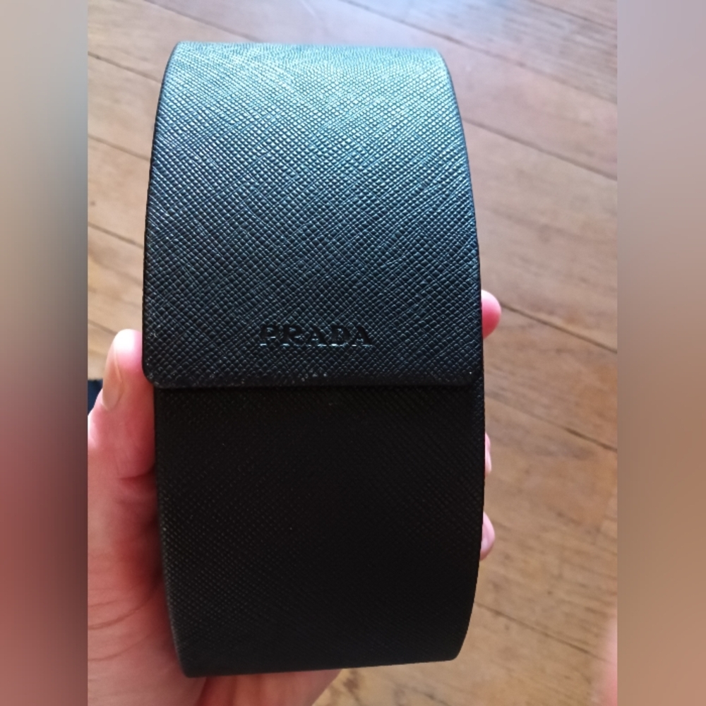 EUC Black Prada Sunglasses/Glasses Case (Case Only) & Cleansing Cloth - Picture 5 of 6